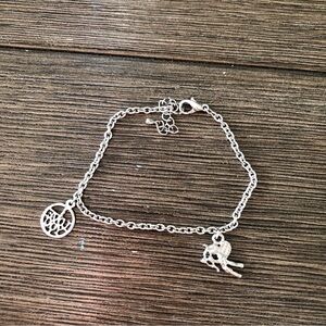 Sliver metal charm bracelet
